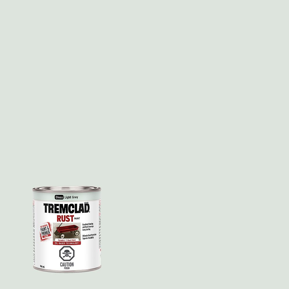 TREMCLAD OilBased Rust Paint In Gloss Light Grey, 946 mL The Home
