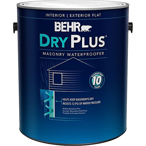 DRYPLUS Interior/Exterior Masonry Waterproofer, White, 3.79 L