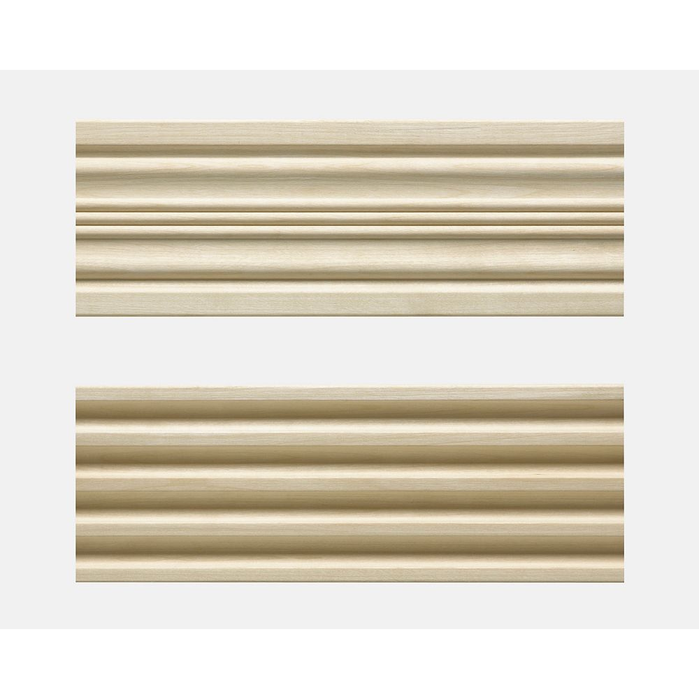 Ornamental Mouldings White Hardwood Fluted FrontVictorian Back Casing 3/4 X 4 Sold Per