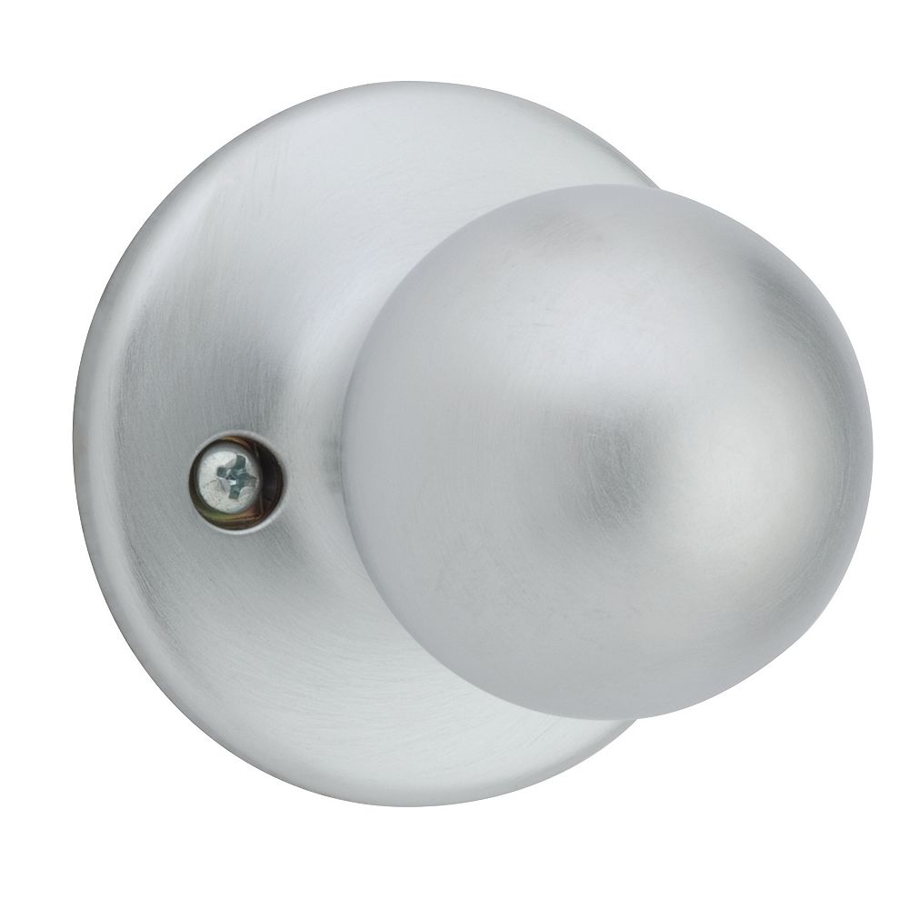 Weiser Yukon Inactive Door Knob Satin Chrome The Home Depot Canada