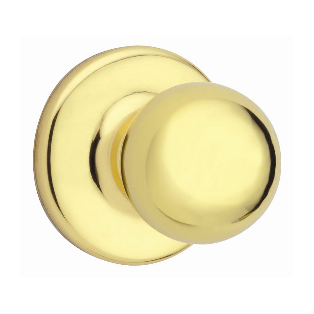 Weiser Yukon Bright Brass Passage Knob Set The Home Depot Canada