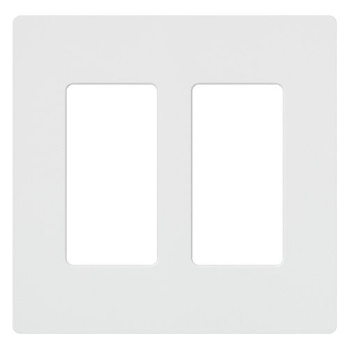 Claro 2 Gang Decorator/Rocker Wallplate, Gloss, White (1-Pack)