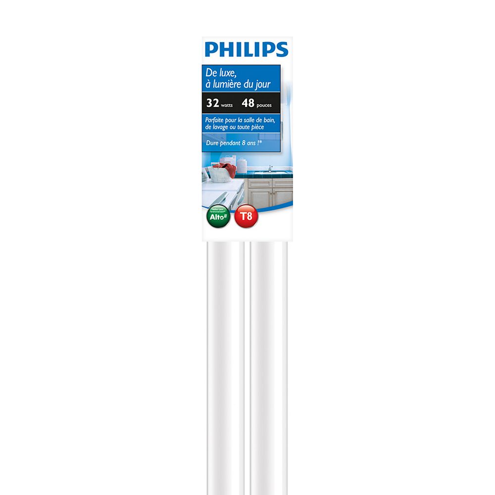 Philips 32W Daylight 48 inch T8 Fluorescent Light Bulb (2-pack) | The