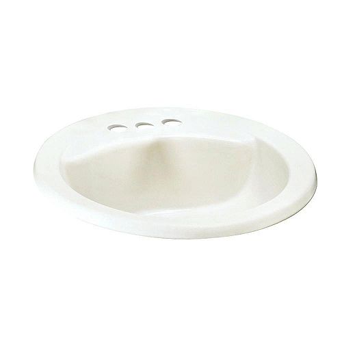 Cadet Drop-In Oval Bathroom Sink with Front Overflow in White