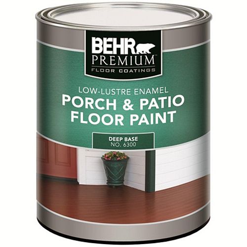 FLOOR COATINGS Interior/Exterior Porch & Patio Floor Paint Low-Lustre Enamel, Deep Base, 858 mL