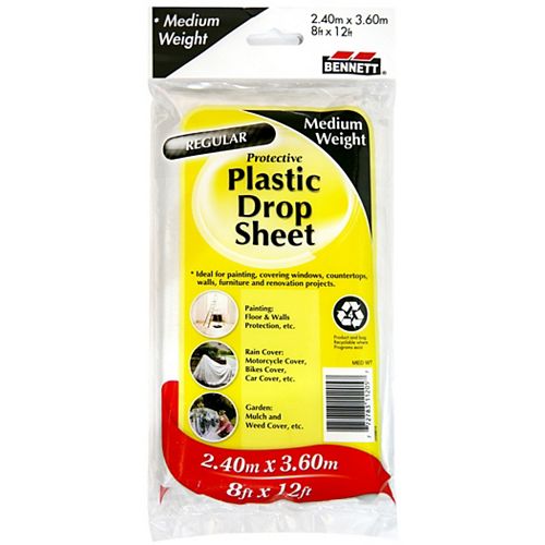 8 ft. x 12 ft. Medium Weight Plastic Drop Sheet