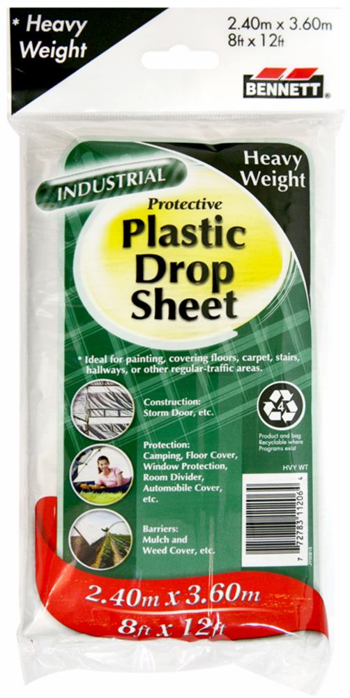 BENNETT 8 Ft X 12 Ft Clear 2 Mil Drop Cloth The Home Depot Canada   P 1000160212 