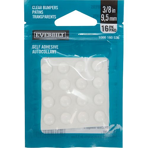 Scotch SelfStick Rubber Bumpers, SP950NA, clear, 0.5 inch (1.27 cm