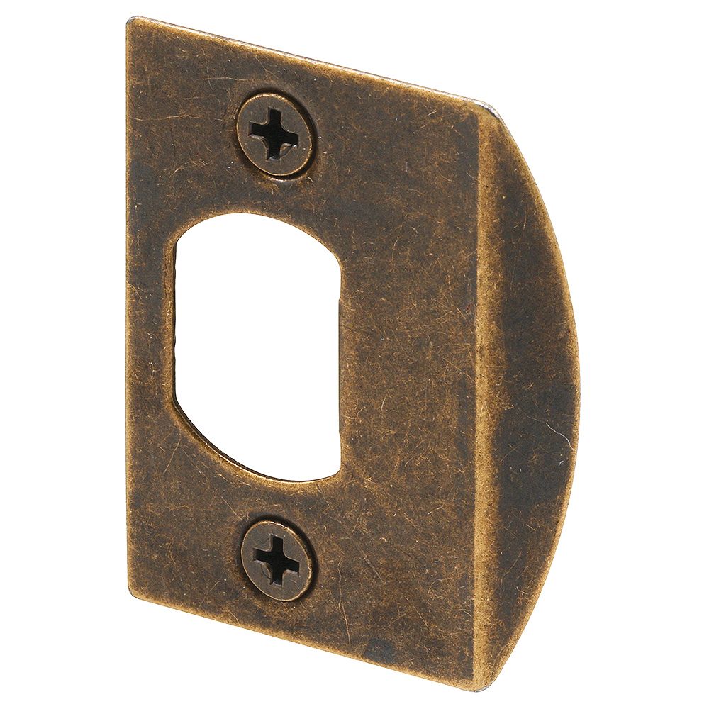 PrimeLine Antique Brass Plated, Dead Latch Door Strike (2pack) The