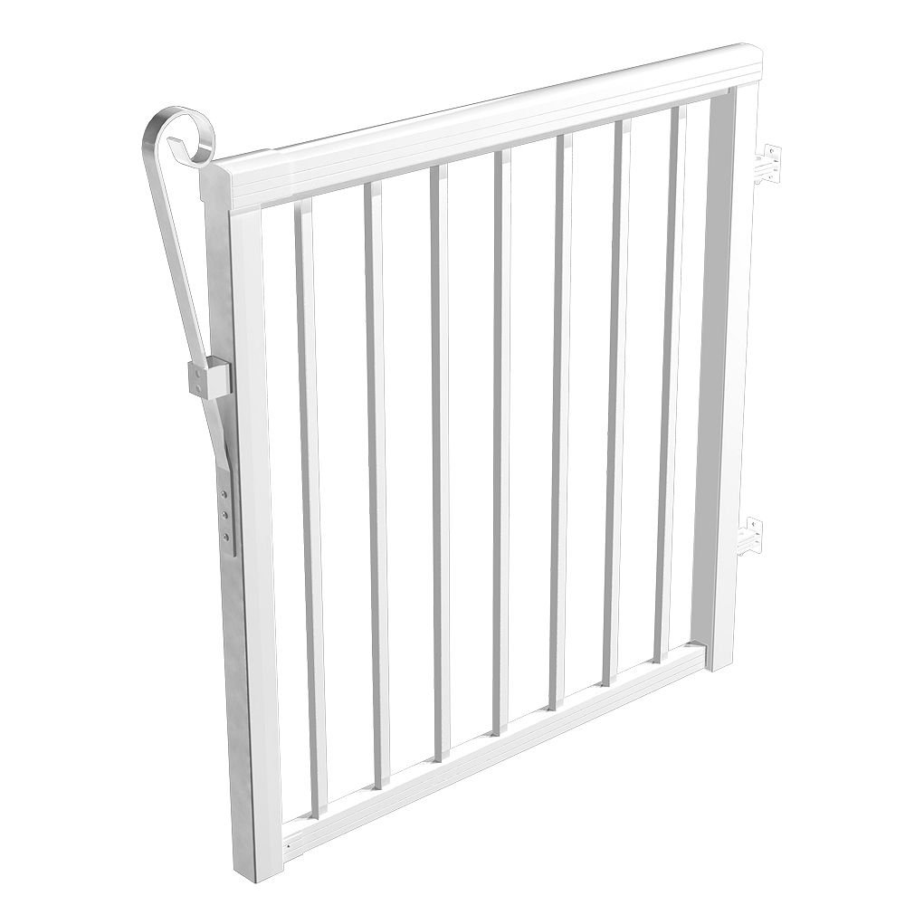 Peak Railblazers 42inch Aluminum Picket Gate in White with 5/8inch