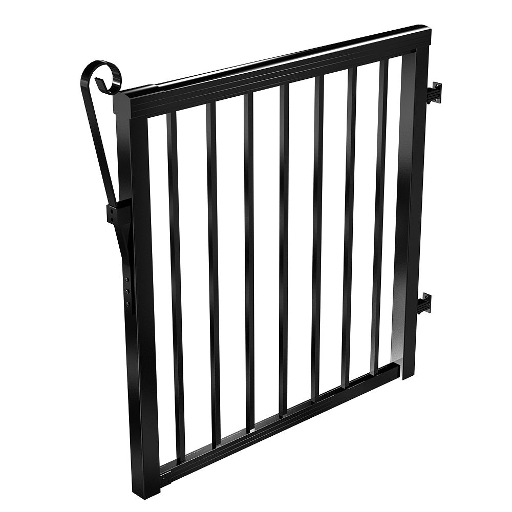 Peak Railblazers 42inch Aluminum Picket Gate in Black with 5/8inch