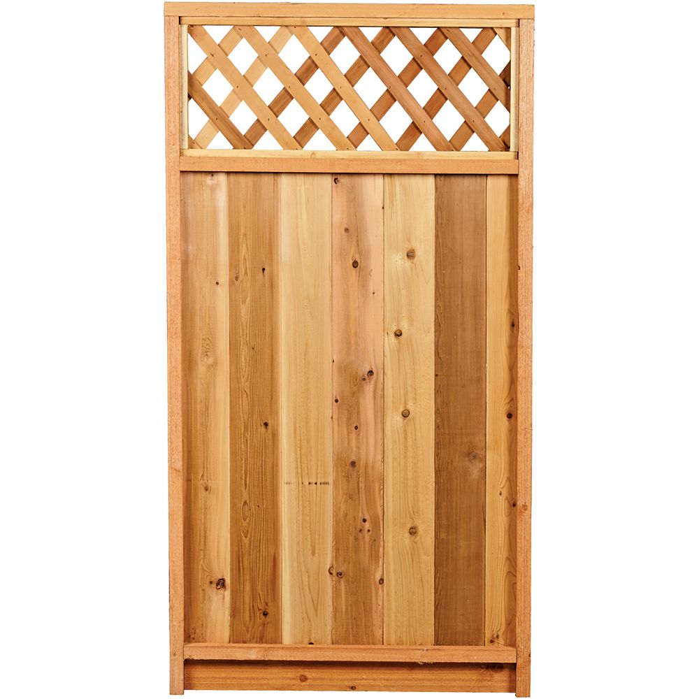 AIM Cedar Works 3x6 Premium Cedar Lattice Fence Gate The Home Depot