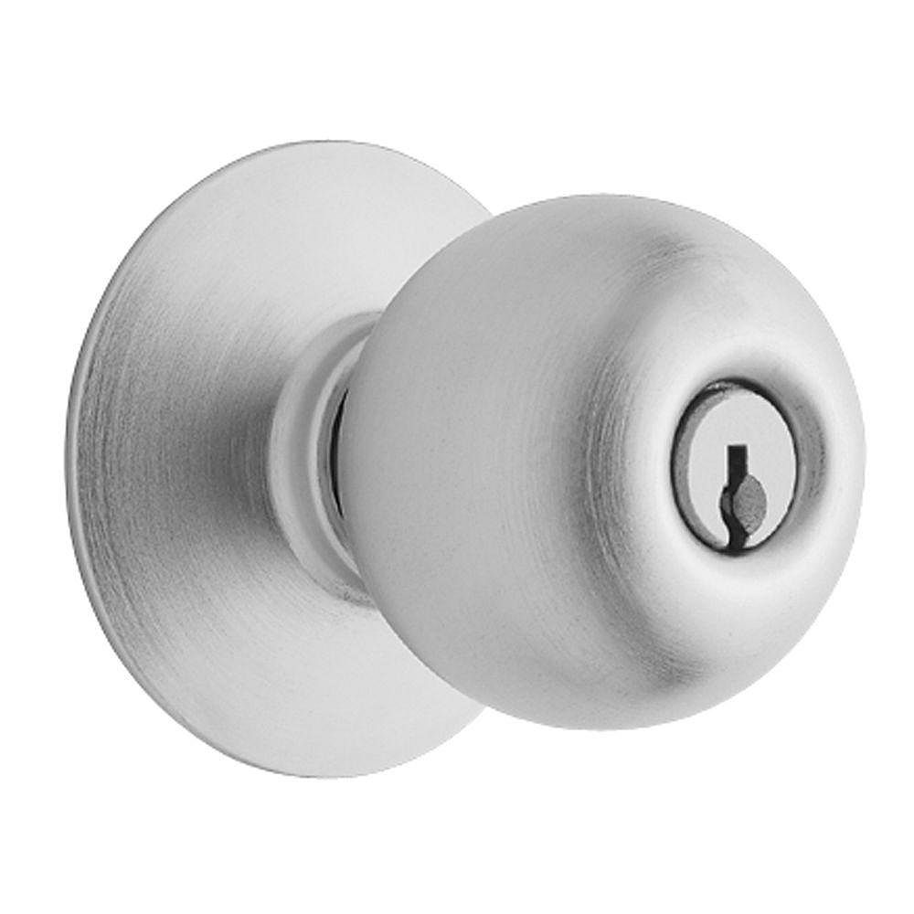 Schlage Orbit Satin Chrome Commercial Keyed Locking Storeroom Door Knob