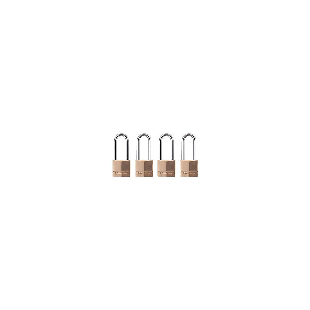 Master Lock 40mm Brass Padlock Long Shackle (4Pack) Keyed Alike