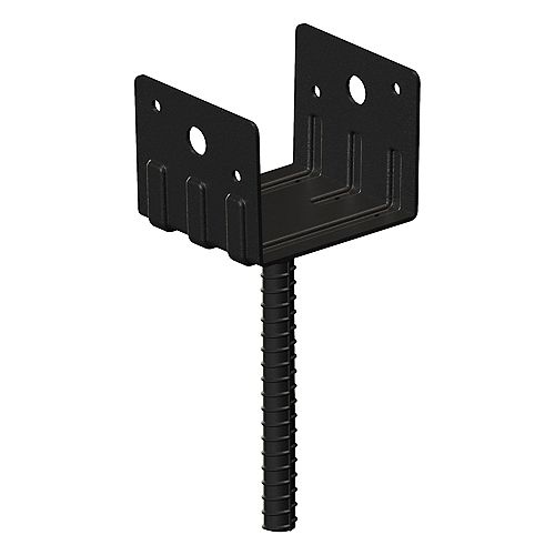 4-inch x 4-inch Heavy-Gauge Steel Post Holder in Black