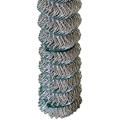 50 ft. W x 4 ft. H Chain Link Fencing Mesh Roll in Galvanized Steel (2-inch Mesh Opening)