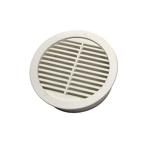 3-inch Resin Circular Mini Wall Louver Soffit Vent in White (4-Pack)