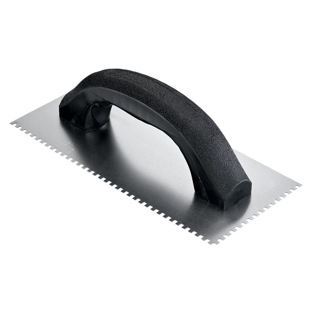 QEP Notched Trowel for Sheet Vinyl Adhesive, 1/16 x 1/16 x 1/16 In. Square Notch, 4 x 9 In