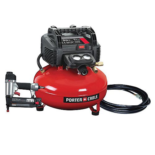 6 Gal. 150 PSI Portable Electric Air Compressor and 18-Gauge Brad Nailer Combo Kit