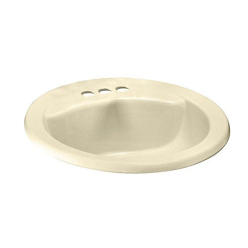 Cadet Drop-In Oval Bathroom Sink with Front Overflow in Bone