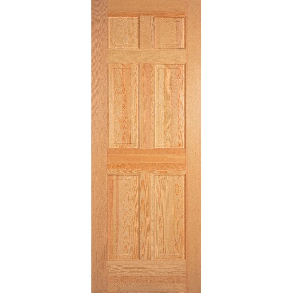 Masonite 30inch x 80inch 6 Panel Clear Pine Solid Core Smooth Masonite 30inch x 80inch 6 Panel Clear Pine Solid Core Smooth