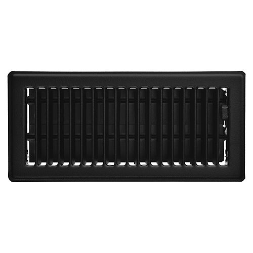 4 inch x 10 inch Floor Register - Matt Black