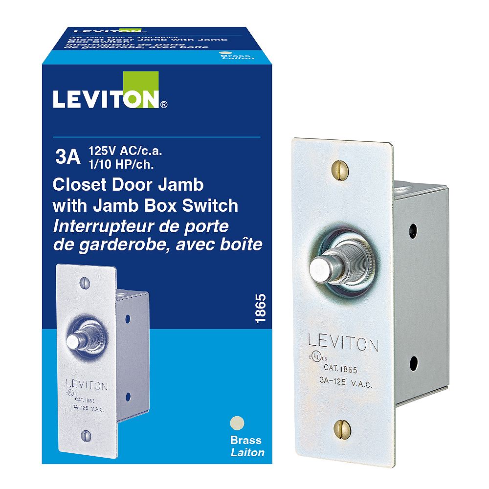 Leviton 3 Amp Commercial Grade Single Pole Circuit Momentary Doorjamb With Jamb Box The Home Depot Canada Leviton 3 Amp Commercial Grade Single, Cabinet Door Light Switch Home Depot