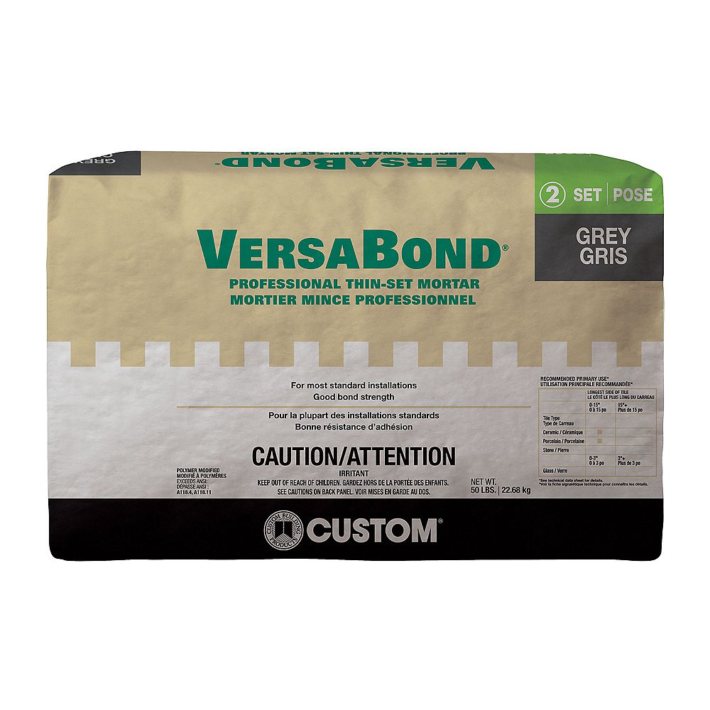 Custom Building Products Versabond 50 Lb Gray Fortified Thinset Mortar The Home Depot Canada