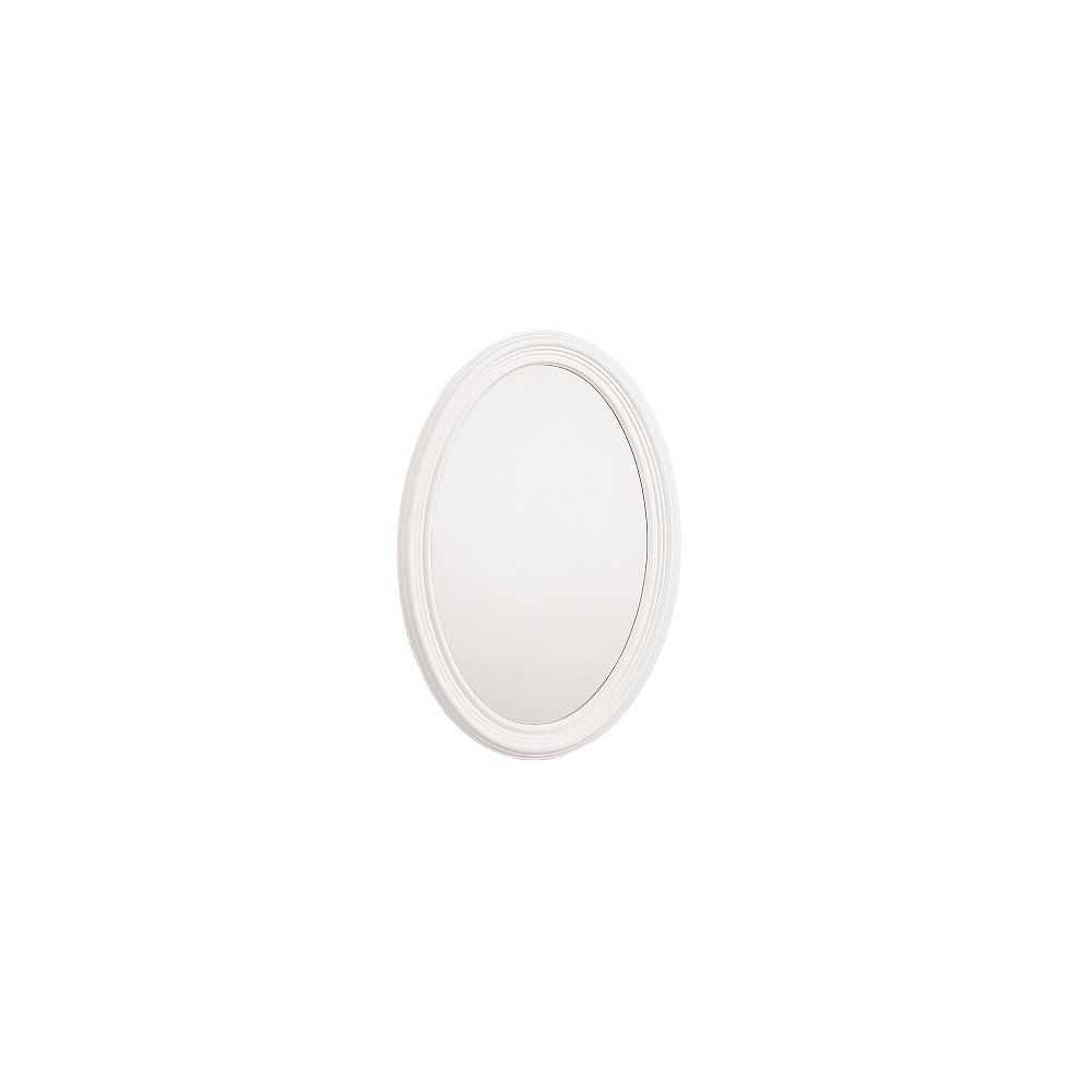 STANLEY Framed Oval Vanity Mirror White 21 In. x 31 In. The Home