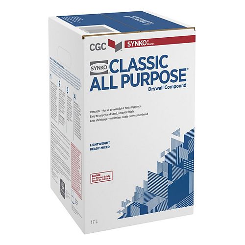 CGC Synko Classic All-Purpose Drywall Compound, Ready Mixed, 17 L Carton