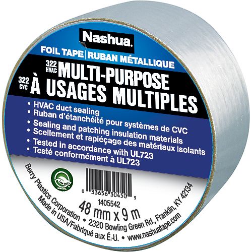 322 Series 1.89-inch x 30 ft. Multi-Purpose HVAC Foil Tape