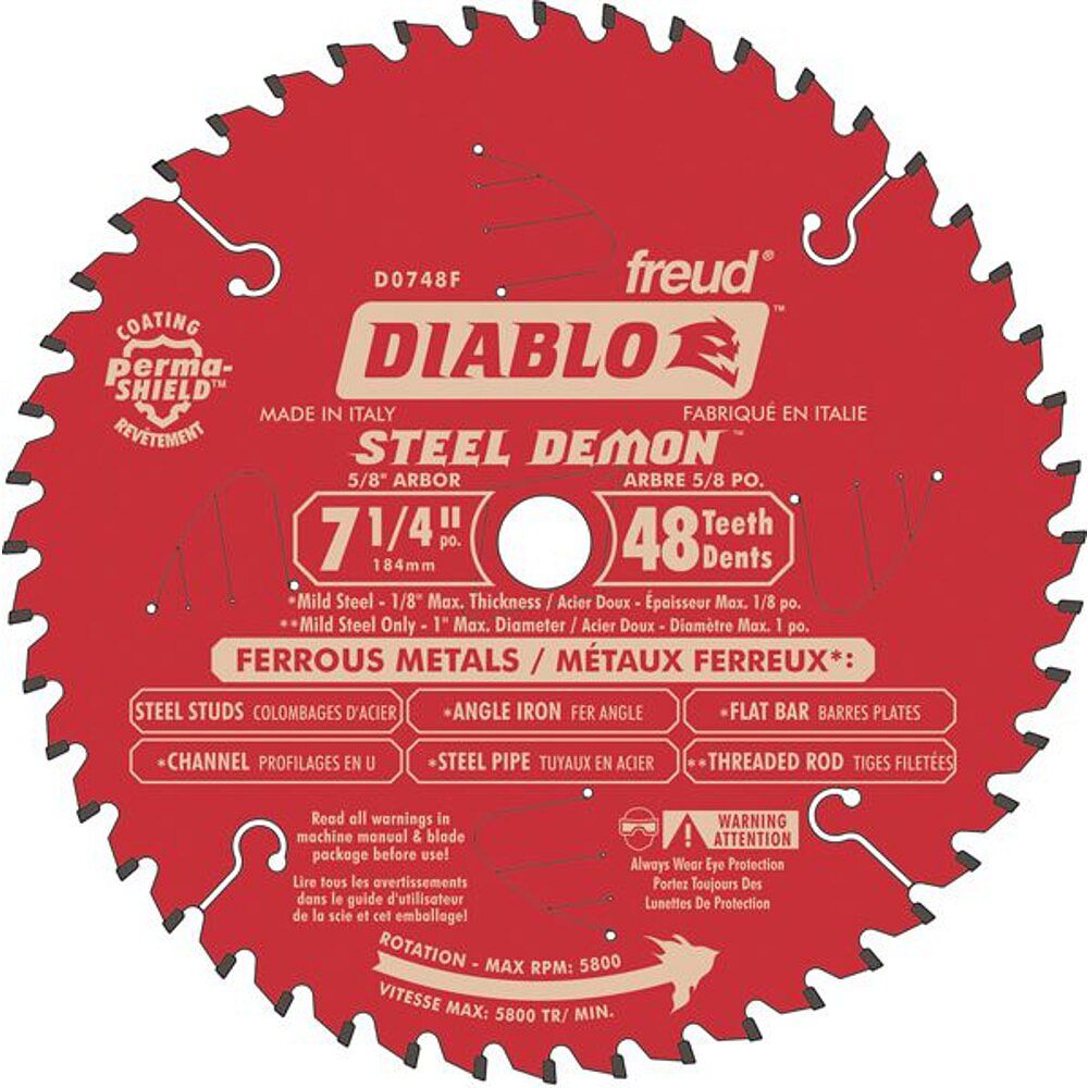 Diablo Steel Demon 7-inch x 48 Tooth Carbide Tipped Circular Saw Blade ...