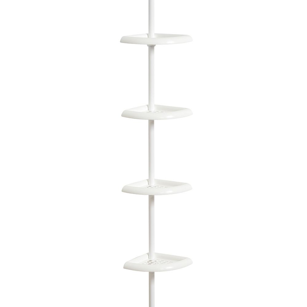 Zenna Home 4 Shelf Pole Caddy White The Home Depot Canada