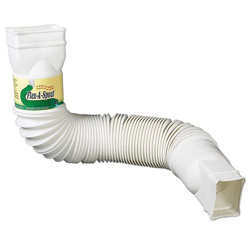 Flex-A-Spout Downspout Extension in White