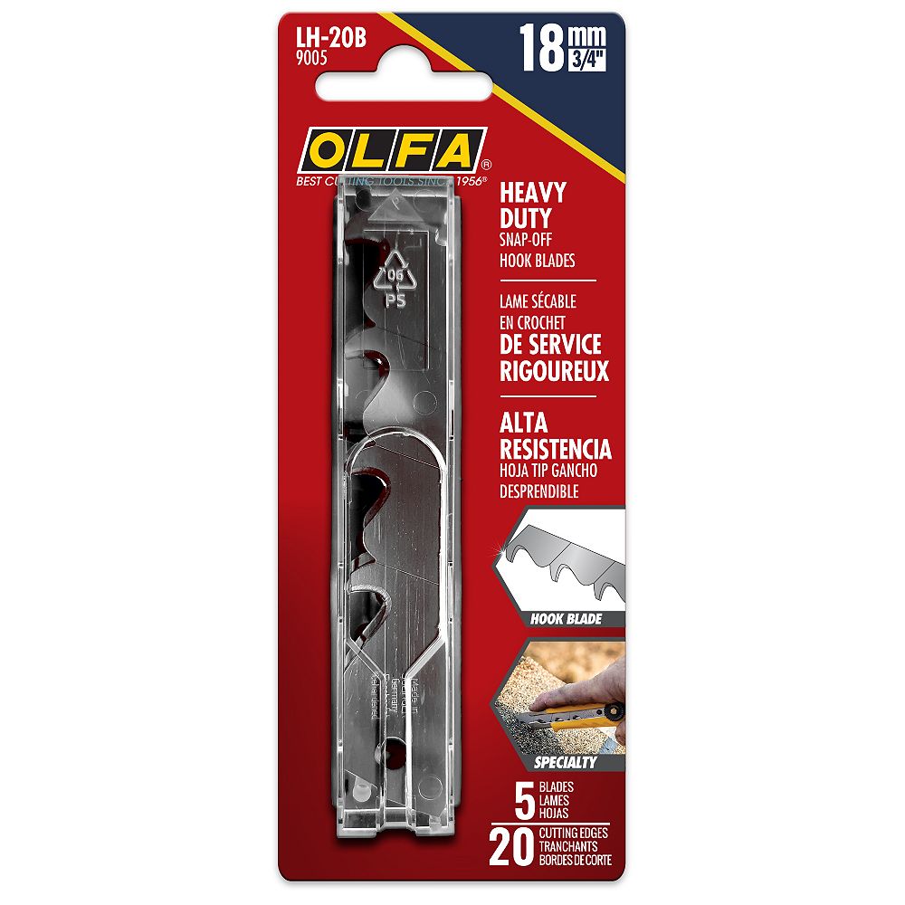 Olfa 18mm SnapOff Hook Blades, 5 pack The Home Depot Canada
