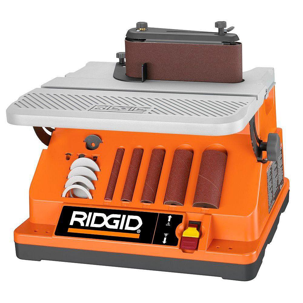 Ridgid Oscillating Edge Belt Spindle Sander The Home Depot Canada