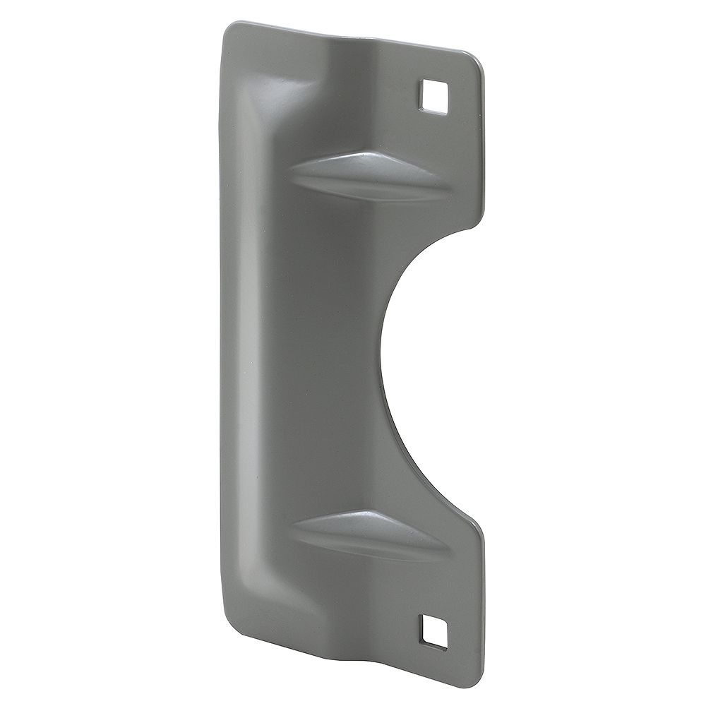 PrimeLine 3 in. x 7 in., Steel Painted Gray Door Latch Shield The
