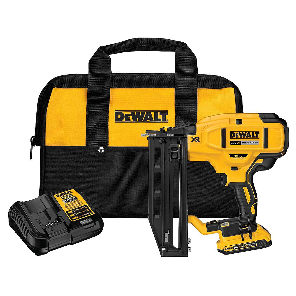DEWALT 20V MAX XR 16 GA CORDLESS STRAIGHT FINISH NAILER KIT The Home