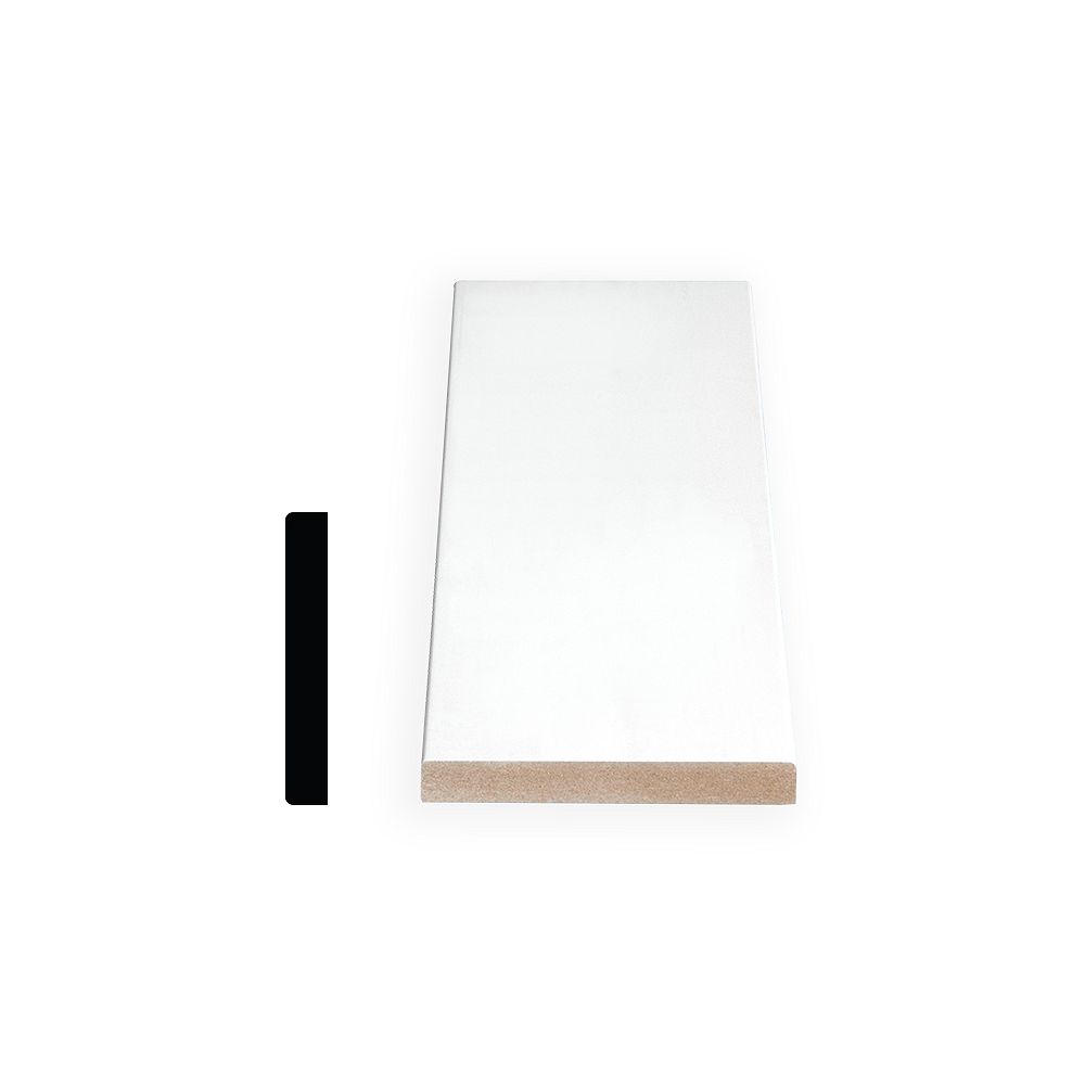 Alexandria Moulding 1/2 In. D X 5 In. W X 84 In. L MDF Primed Baseboard Molding Pack (8-Pack) 09290-96084PK - The Home Depot