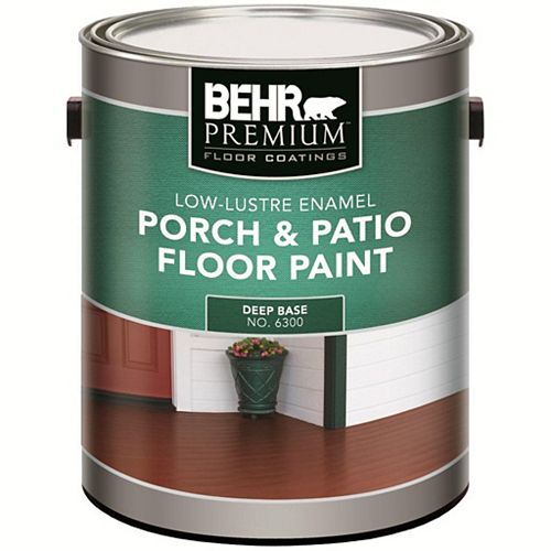 FLOOR COATINGS Interior/Exterior Porch & Patio Floor Paint - Low-Lustre Enamel, Deep Base, 3.43 L