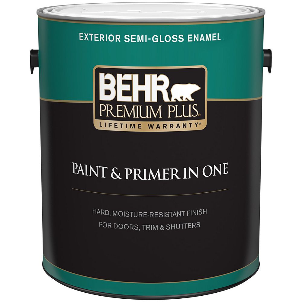 Behr Premium Plus Exterior Paint & Primer in One, SemiGloss Enamel