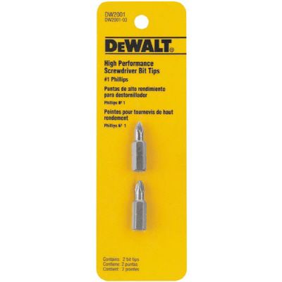 DeWalt DW2001 Phillips Bits – 2er Pack, Schlagfest, Für Schraubarbeiten Mit Schlagschraubern