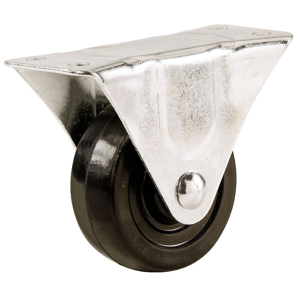 Everbilt 1 12 Inch Soft Rubber Wheel Rigid Caster With 40 Lb Load