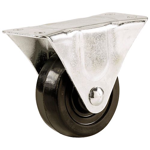 1-1/2-inch Soft Rubber Wheel Rigid Caster with 40 lb. Load Rating