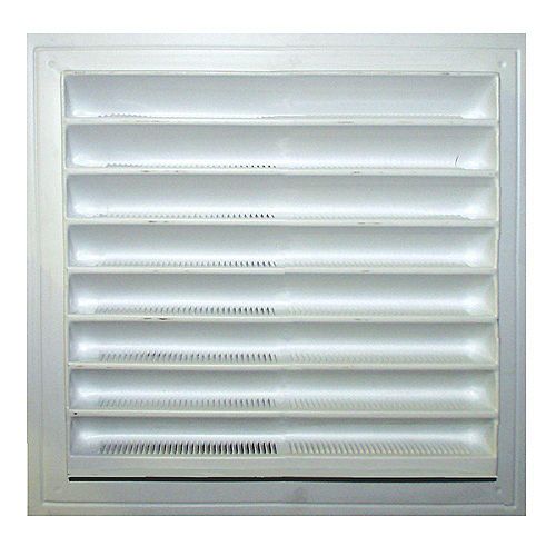 8-inch x 8-inch Plastic Wall Louver Static Vent in White