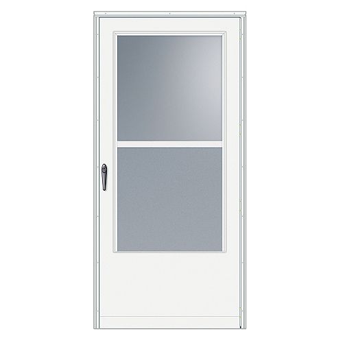 34-inch W 100 Series Venting White Screen Door with Black Hardware