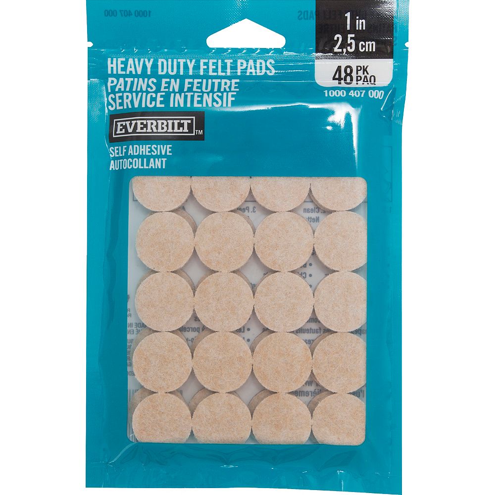 Everbilt 1-inch Heavy Duty Self-adhesive Felt Pads (48 Per Pack) 