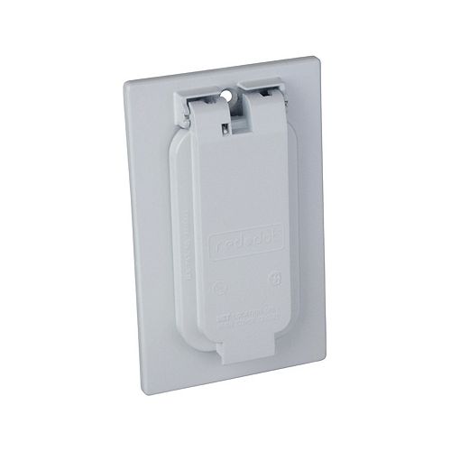 Red Dot GFCI Receptacle Cover Vertical, White