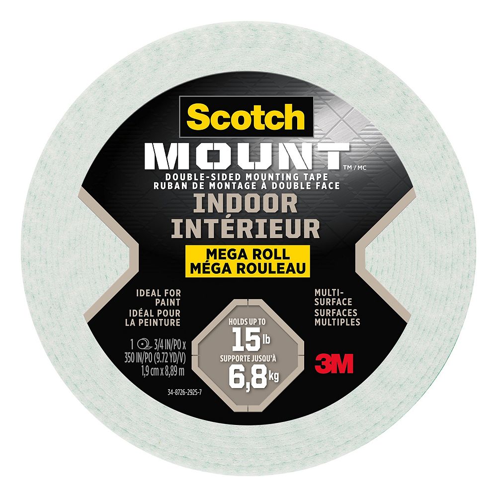 Scotch ScotchMount Indoor DoubleSided Mounting Tape Mega Roll 110H