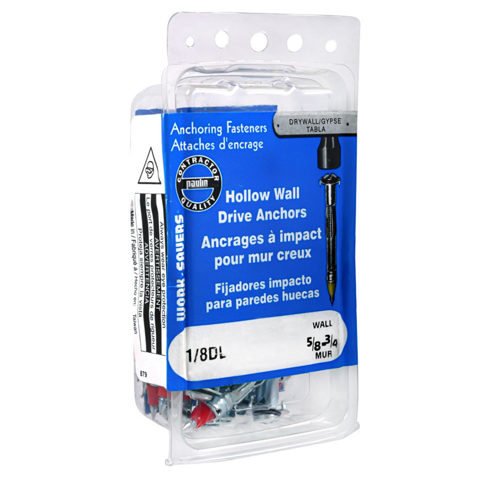 Paulin 1/8inch DL Hollow Wall Drive Anchors18pcs The Home Depot Canada
